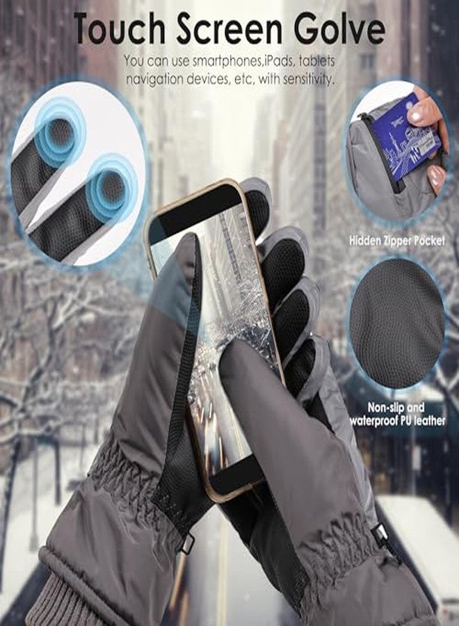 Gilotop Winter Ski Gloves for Men & Women - Waterproof Thermal Windproof with Touchscreen,Non-Slip Grip for Outdoor Skiing Hiking Snowboard - Image 4